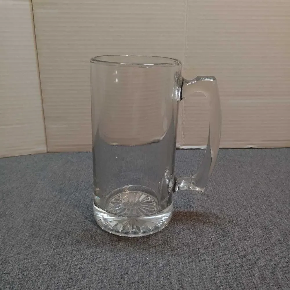 Beer Mug Glass Pilsner Stein Clear Crystal Handle Barware Beverage Glass